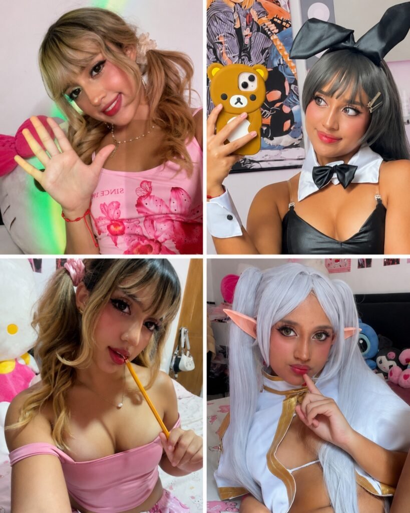 Ele Villa Official in collage di cosplay e look creativi